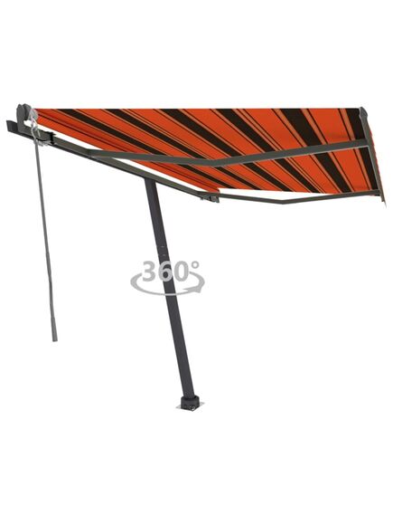 Copertină autonomă retractabilă automat oranj&maro 300x250 cm