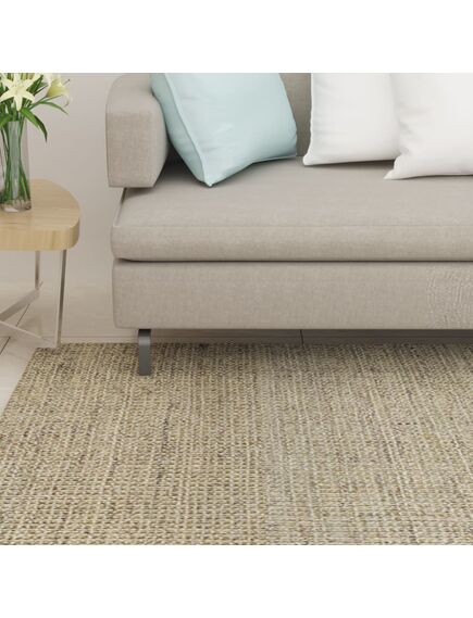 Covor din sisal natural, gri taupe, 66x350 cm