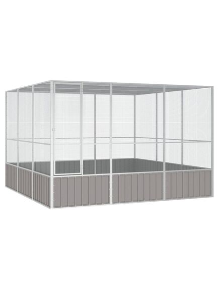 Colivie pentru păsări gri 302,5x324,5x211,5 cm oțel galvanizat