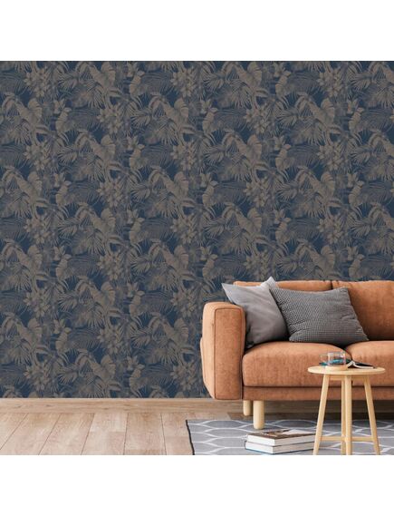 Dutch wallcoverings tapet „joelle”, argintiu și albastru