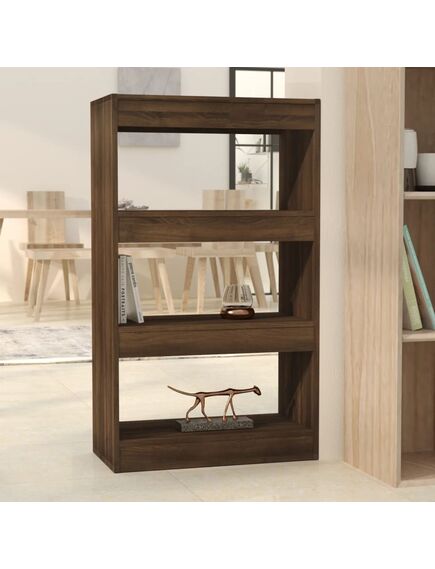 813604  book cabinet/room divider brown oak 60x30x103 cm chipboard