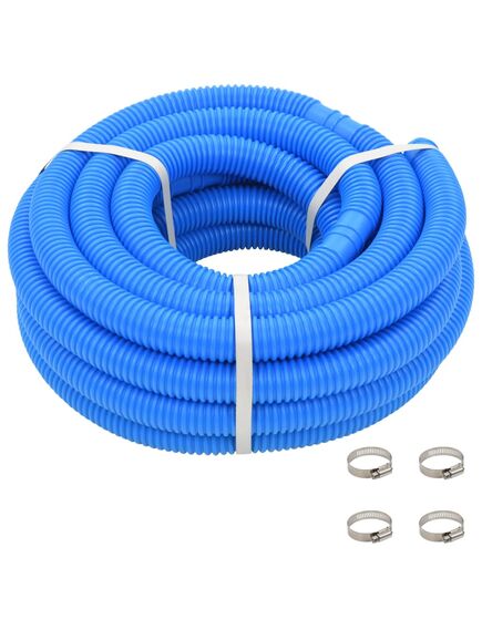 Furtun de piscină cu cleme, albastru, 38 mm, 12 m