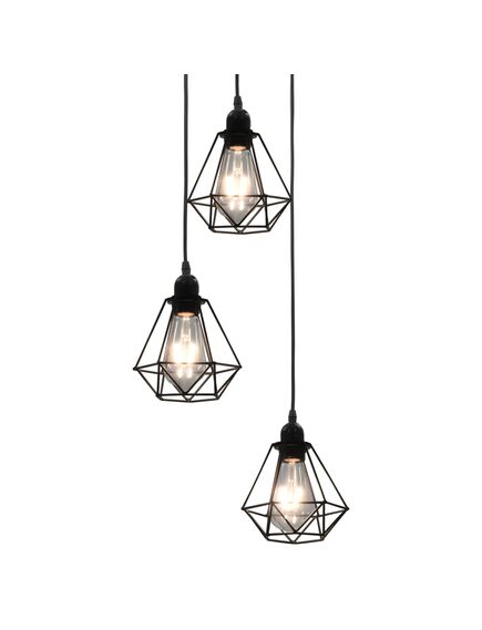 Lustră cu design diamant, negru, 3 x bec e27