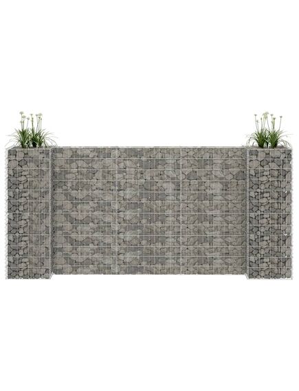 Jardinieră gabion în formă de h, sârmă oțel, 260 x 40 x 120 cm