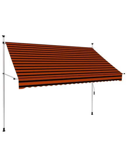 Copertină retractabilă manual, portocaliu și maro, 250 cm