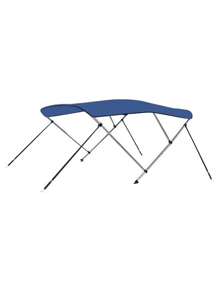 Parasolar barcă bimini cu 3 arcuri, albastru, 183x160x137 cm