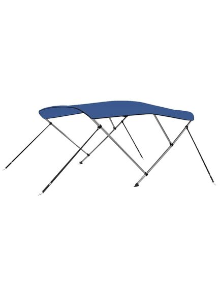 Parasolar barcă bimini cu 3 arcuri, albastru, 183x196x137 cm