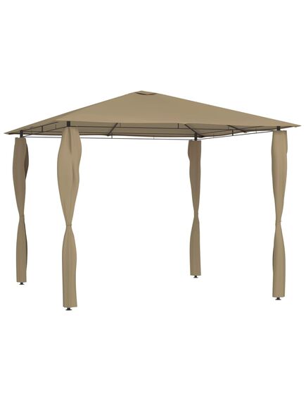 Pavilion cu huse pentru stâlpi, gri taupe, 3x3x2,6 m, 160 g/m²