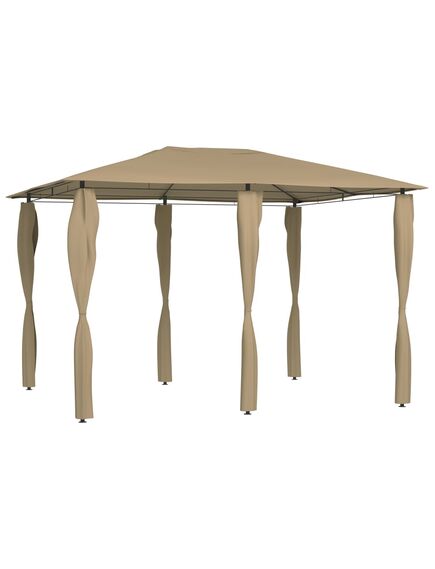 Pavilion cu huse pentru stâlpi, gri taupe, 3x4x2,6 m, 160 g/m²