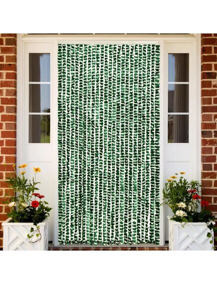 Perdea pentru insecte, verde și alb, 100 x 220 cm, chenille