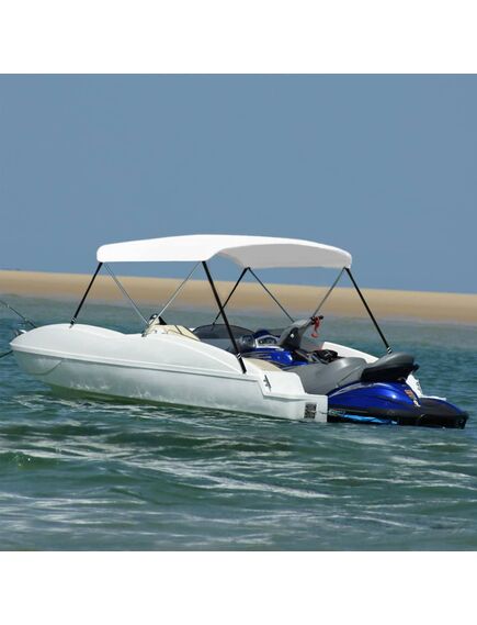 Parasolar barcă bimini cu 2 arcuri, alb, 150 x 120 x 110 cm