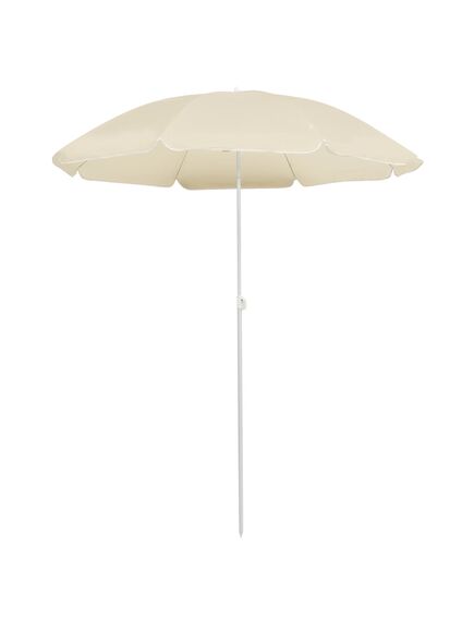 Umbrelă de soare de exterior, stâlp din oțel, nisipiu, 180 cm