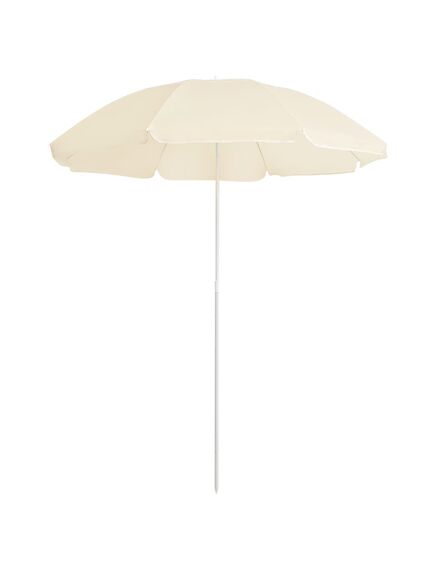 Umbrelă de soare de exterior, stâlp din oțel, nisipiu, 180 cm