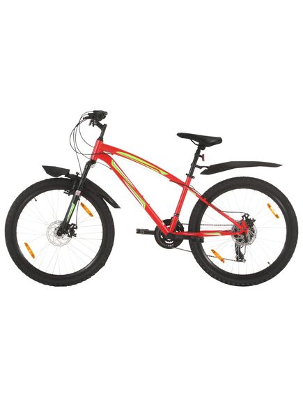 Bicicletă montană cu 21 viteze, roată 26 inci, 36 cm, roșu