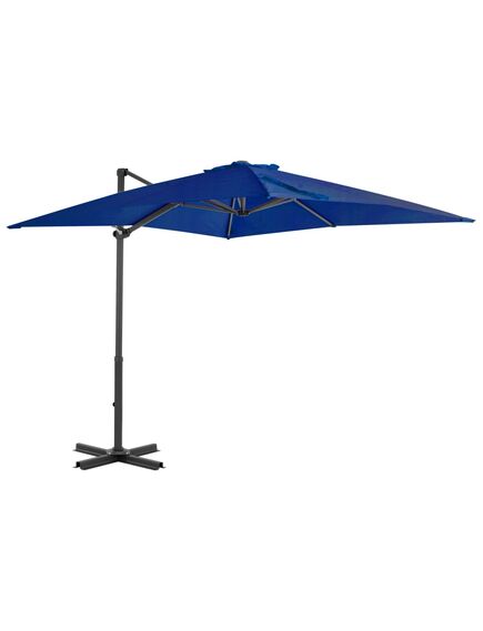 Umbrelă suspendată stâlp aluminiu, albastru azuriu, 250x250 cm