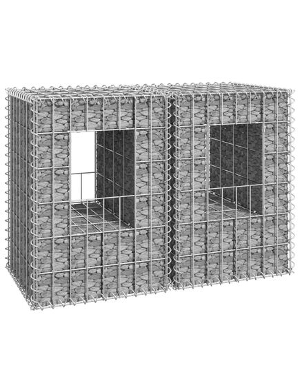 Stâlpi tip coș gabion, 2 buc., 40x40x60 cm, fier