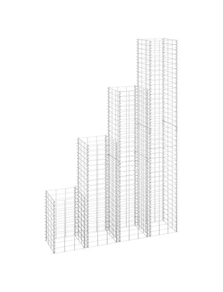 Straturi înălțate gabioane 4 buc. 30x30x50/100/150/200 cm fier