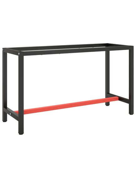 Cadru banc de lucru, negru mat/roșu mat, 140x50x79 cm, metal