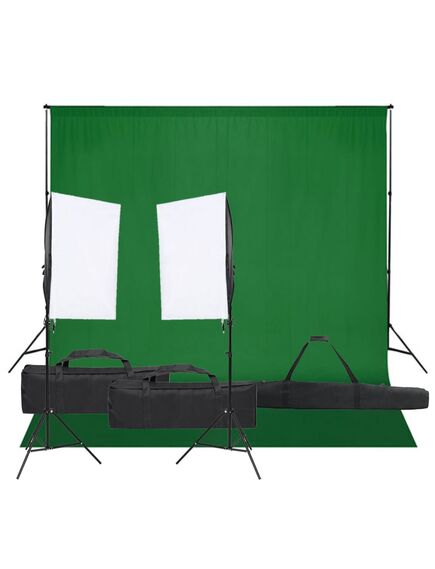 Kit studio foto cu set de lumină și fundal