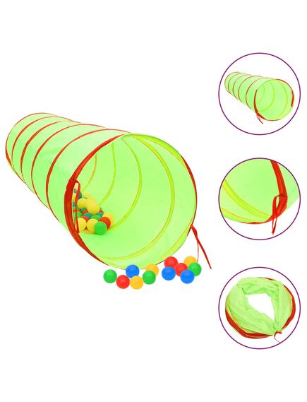 Tunel de joacă pentru copii, verde, 175 cm, poliester