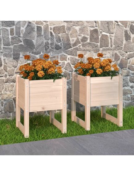 Jardiniere, 2 buc, 40x40x52,5 cm, lemn masiv de pin