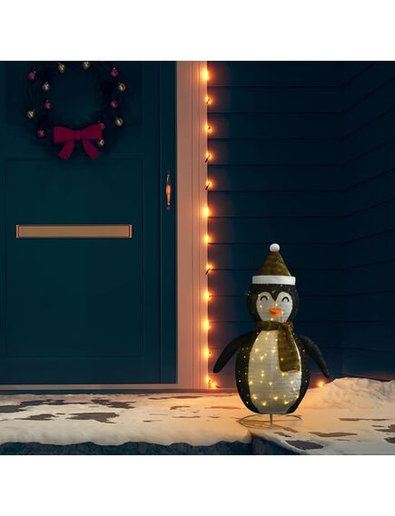 Figurină pinguin decorativă de crăciun, led, 60 cm țesătură lux