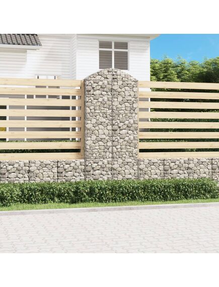 Coș gabion arcuit, 100x30x220/240 cm, fier galvanizat