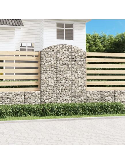 Coș gabion arcuit, 150x30x200/220 cm, fier galvanizat