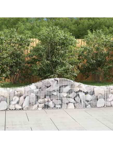 Coș gabion arcuit, 200x30x40/60 cm, fier galvanizat