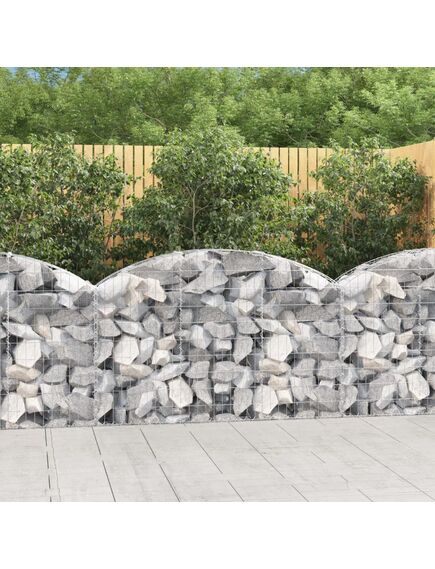 Coș gabion arcuit, 150x30x80/100 cm, fier galvanizat