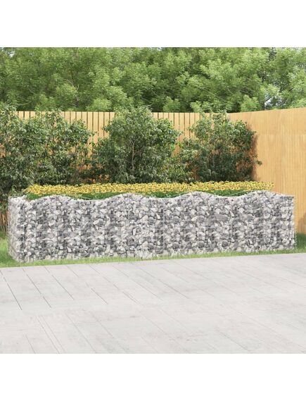 Strat înălțat cu gabion arcuit, 400x100x100 cm, fier galvanizat