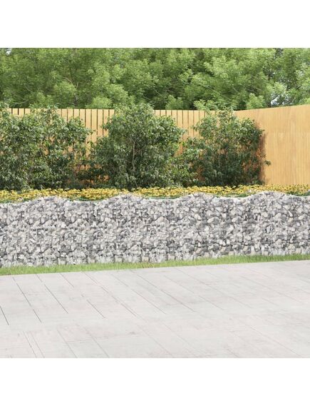 Strat înălțat cu gabion arcuit, 800x100x100 cm, fier galvanizat