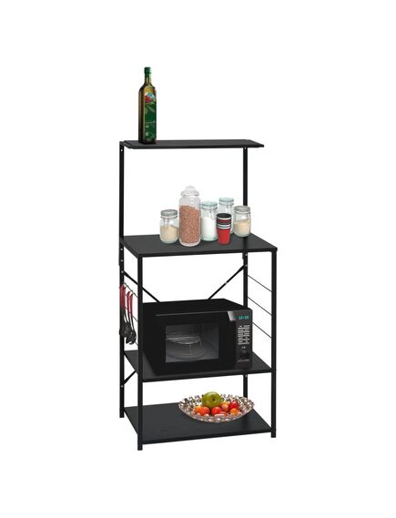 Dulap cuptor microunde, negru, 60x39,6x123 cm, lemn prelucrat