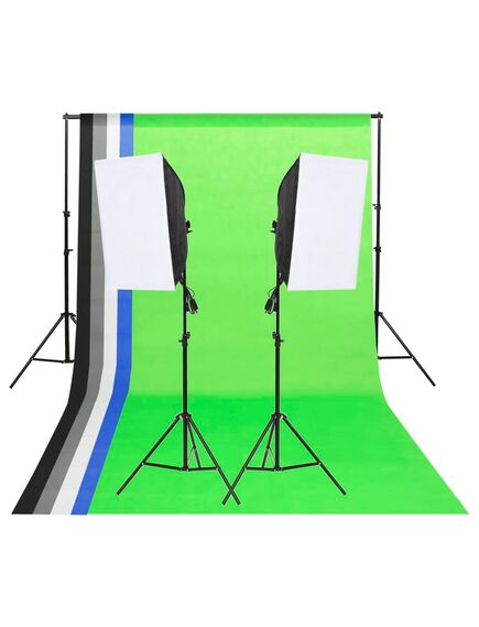 Kit de iluminat pentru studio cu fundaluri și softbox-uri