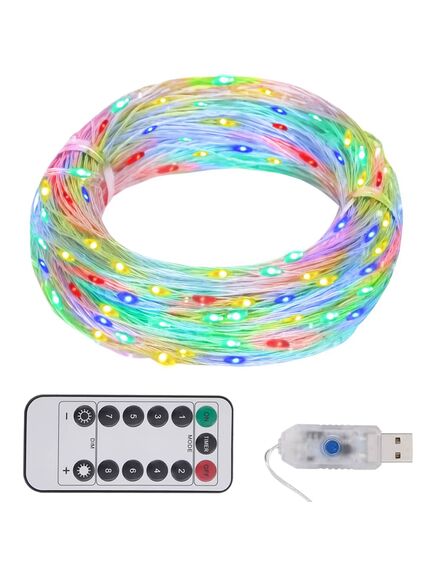 Instalație cu 150 led-uri, multicolor, 15 m