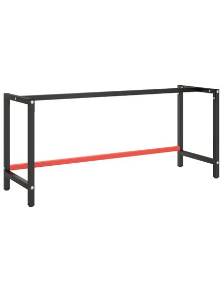 Cadru banc de lucru, negru mat/roșu mat, 180x57x79 cm, metal