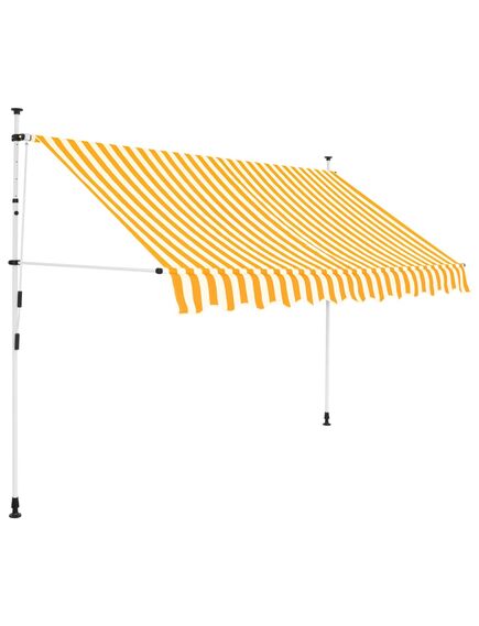 Copertină retractabilă manual, portocaliu și alb, 300 cm, dungi