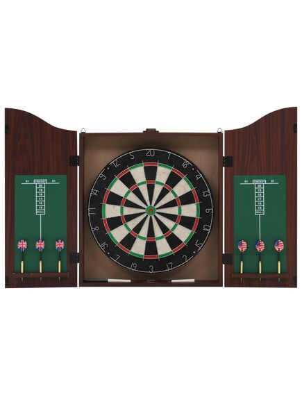 Placă de darts profesională din sisal, cu dulap și 6 săgeți