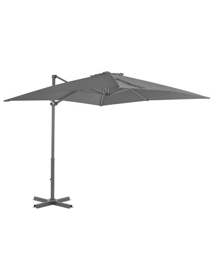 Umbrelă suspendată cu stâlp din aluminiu, antracit, 250x250 cm