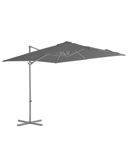 Umbrelă suspendată cu stâlp din oțel, antracit, 250x250 cm