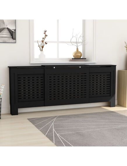 Mască pentru calorifer, negru, 205 cm, mdf