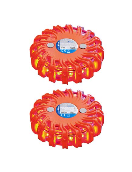 Proplus discuri de avertizare cu 16 led-uri, 2 buc., portocaliu