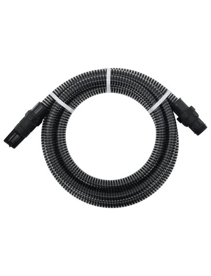 Furtun de aspirație cu racorduri din pvc, negru 1" 4 m, pvc