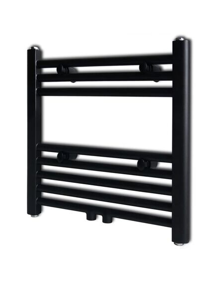 Radiator port-prosop încălzire centrală baie, drept, negru, 480x480 mm