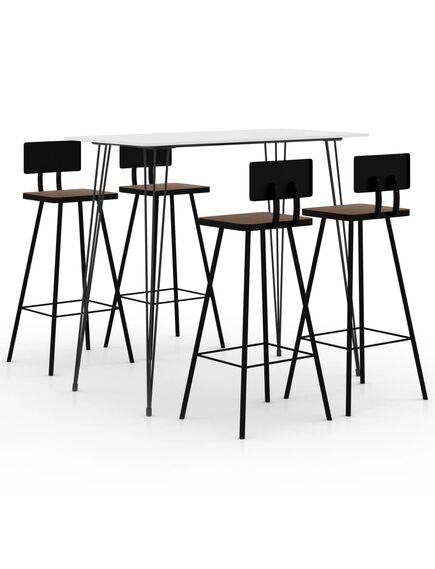 Set mobilier de bar, 5 piese, alb