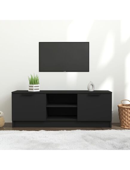 Comodă tv, negru, 102x35x36,5 cm, lemn prelucrat