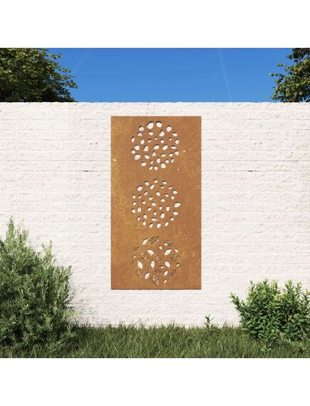 Decorație perete de grădină 105x55 cm design frunze oțel corten