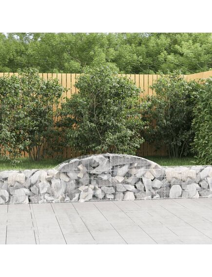 Coșuri gabion arcuite, 2 buc., 300x30x40/60 cm, fier galvanizat