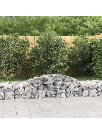 Coșuri gabion arcuite, 2 buc., 300x50x40/60 cm, fier galvanizat