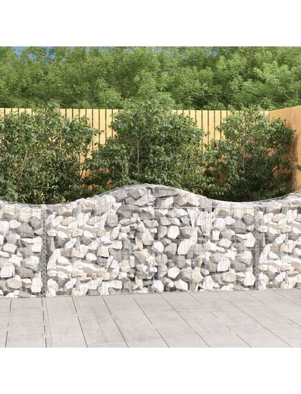 Coșuri gabion arcuite 10 buc, 200x50x80/100 cm, fier galvanizat